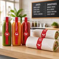 Autocollants d'étanchéité anti-effraction avec logo personnalisé pour boîtes de livraison de plats à emporter, gobelets à boissons, bouteilles de jus, emballages, étiquettes adhésives