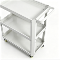 Armoire à outils en acier inoxydable à 3 niveaux, chariot de service robuste avec roues et poignée, personnalisable OBM/OEM/ODM, capacité de charge de 300 kg