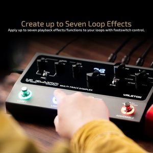 Pedal de Estación de Loop para Guitarra VALETON, 100 Ritmos Estéreo, 7 Efectos Personalizables, Perillas Asignables, Pedales de Pie, USB, Compatible con Win/Mac - Product Image 6