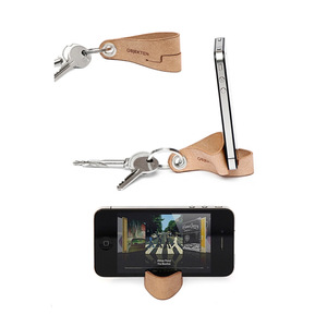 Support de téléphone en cuir pour bureau, sangle de téléphone, porte-clés double usage, trépied pour regarder des films - Product Image 3