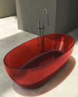 Baignoires en résine cristalline Baignoires de salle de bain translucides autoportantes en résine à surface solide