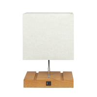 Lampes de table à commande tactile 2 ports de charge USB et lampes de table de chevet avec abat-jour en tissu blanc
