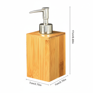 Distributeur de savon en bois Ensemble d'accessoires de salle de bain Ensemble de salle de bain en bois complet avec distributeur de savon Porte-brosse à dents - Product Image 1