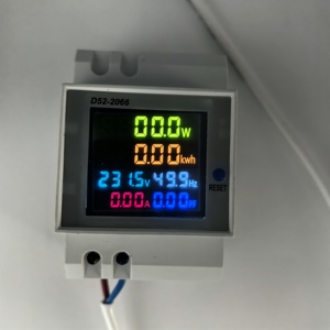 Voltmetro/Ammetero/Contatore di Energia 6IN1 Monofase Montato su Guida Digitale D52-2066-KY AC LCD 110V-380V 100A Fattore di Potenza 0-1 1% - Product Image 1