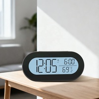 Jam Alarm Digital ABS Pintar dengan Fungsi Kalender dan Snooze, Bertenaga Baterai untuk Kantor, Dapur, Dekorasi Rumah - Desain Modern