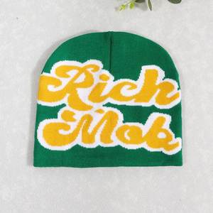 Nuevo Gorro de Punto Acrílico 100% de Alta Calidad, Gorros de Mujer con Tejido Jacquard en Toda la Superficie - Product Image 4