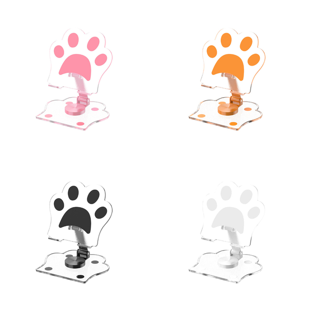 Cute Transparent Acrylic Creative Rotating Folding Adjustable Support Stand for Lazy Desk and Mobile Phone Holder