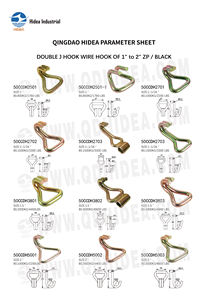 Crochets en acier robustes Hidea Factory de 1,5 po, crochets double J Swan pour arrimage, zingués ou noirs, crochets double J pour arrimage de cargaison - Product Image 5