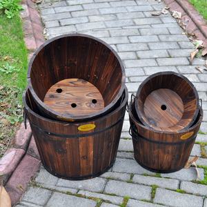 Карбонизированная Антикоррозийная деревянная квадратная Цветочная коробка Золотая кудзу настольная посадка цветы овощи зеленые растения Цветочный Горшок - Product Image 4