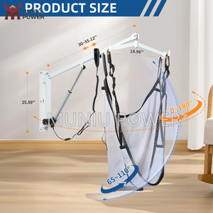 MUNIU Evde Bakım Elektrikli Duvara Monte Hasta Kaldırma Cihazı Engelli Rehabilitasyon Terapisi için Askılı Transfer Ekipmanı - Product Image 2