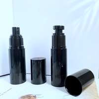 Emballage cosmétique écologique en PP noir mat, flacon de shampoing, flacon cosmétique sous vide 100 ml, flacon pompe à lotion sans air en acrylique de luxe