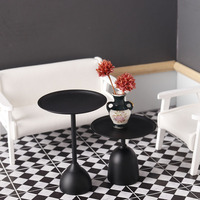 Modèle miniature de table basse géométrique en fer forgé, table à thé ronde, pièces 1:12, meubles pour maison de poupée ob11, bricolage