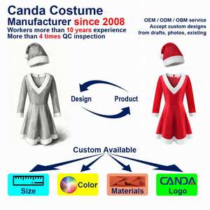 Disfraz de Santa Claus de Peluche de Lujo, Fabricante Directo, Atuendo Festivo, Vestido Elegante <span class=keywords><strong>para</strong></span> Fiesta, Disfraz Navideño <span class=keywords><strong>para</strong></span> Mujer - Product Image 4