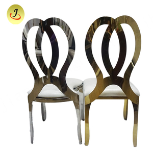 Nouveau design de mobilier d'hôtel chaise moderne en acier inoxydable de salle à manger d'occasion en or - Product Image 3