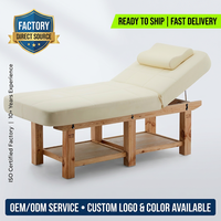 Table de massage multifonctionnelle en bois massif de style Zen avec chauffage à température constante pour spa et soins