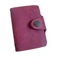 Porte-cartes en cuir véritable Crazy Horse vintage, pochette souple, 12 feuilles, fermeture à rabat inférieur, multifonction, logo estampé