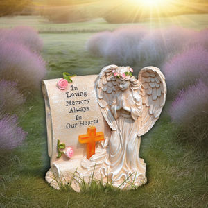 ソーラーエンジェルクロスガーデン彫像ライトメモリアルグレイブデコレーションギフト - Product Image 3