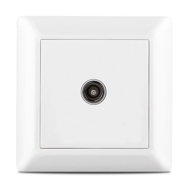 Leishen Single Electrical TV Coaxial Wall Socket FM Satellite Cable Outlet for Television Radio 16A Rated Current