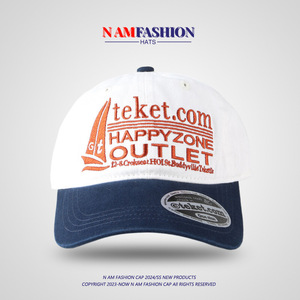 หมวกแก๊ปผ้าฝ้ายทอลายทแยงหมวกฮิปฮอปกันแดดระบายอากาศได้สำหรับฤดูร้อนโลโก้ออกแบบได้ตามต้องการ - Product Image 1