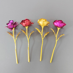 Rosa Colorata con Foglia d'Oro per Regali di <span class=keywords><strong>Compleanno</strong></span>, San Valentino e Festa della Mamma - Product Image 4