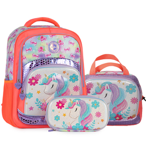 Wholesale Cute Unicorn Students Kids School Backpack Bag Set For Girls With Lunch Box Mochilas Escolares China