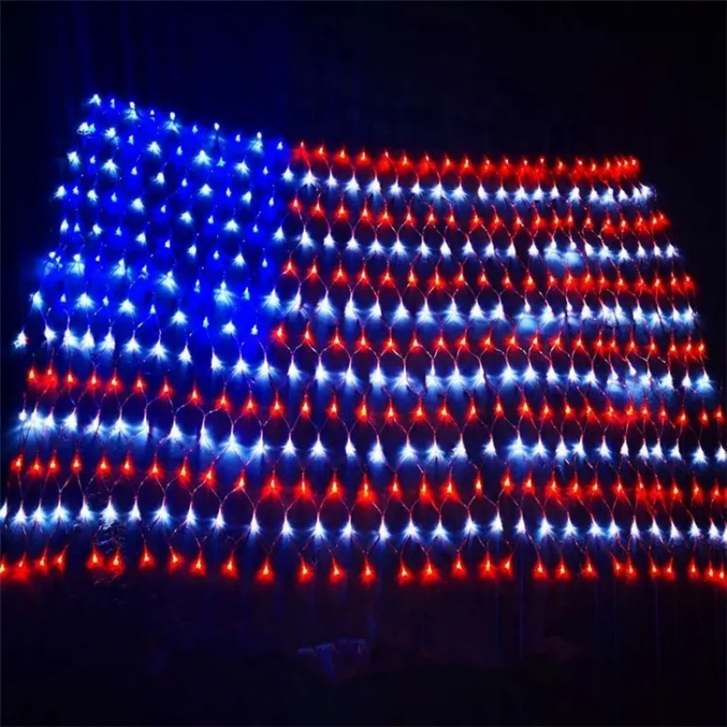 Wholesale Home Garden Outdoor American Flag LED Lights with IP67 Rating & 2-Year Warranty for Holiday Decoration