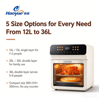 15L Multifungsi 360 °   Oven Uap Udara Panas dengan Layar Sentuh Pintar, Oven Penggorengan Udara untuk Dapur Rumah