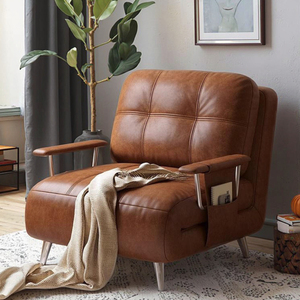 Hiện đại chuyển đổi sắt Sofa giường đơn đôi có thể gập lại mở rộng da dual-sử dụng lưu trữ cho căn hộ nhỏ phòng khách - Product Image 6