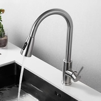 Robinet de cuisine en acier inoxydable à eau chaude et froide, avec douchette extractible, le plus vendu