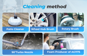 آلة غسيل بالضغط المائي الساخن احترافية مع منظف أسطح ونفاث مائي لغسيل السيارات - Product Image 4