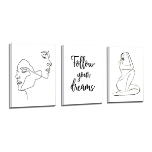 Ragazza moderna linea minimalista decorazione murale pittura arte astratta figura del corpo appeso pittura per la decorazione domestica - Product Image 1