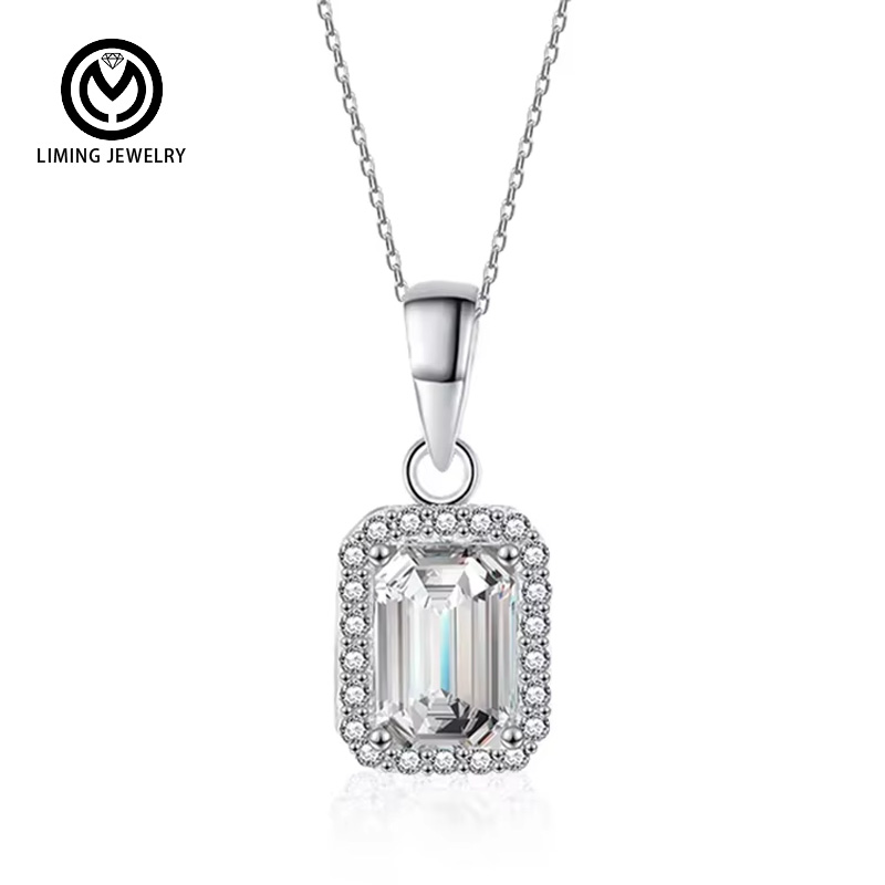 Ciondolo In Argento Sterling 925 Con Pietre Naturali Rettangolari - Gioiello Artigianale Indiano, 3 Carati, Regalo Unico Per Lei E Lui
