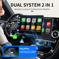 Adaptador Inalámbrico 2 en 1 para Coche, Mini Reproductor Multimedia Portátil con CarPlay y Android Auto, Dongle USB para Coche