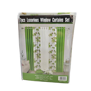 Juego de 7 Cortinas para Ventana con Funda de Cojín, Listo para Enviar, Estampado Floral Rosa y Amarillo, Cortinas de Seda Sintética para Dormitorio - Product Image 5