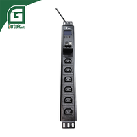 GETEKnet Unité de distribution d'alimentation intelligente (PDU) 6 ports 220V-250V 16A 1.5U*19'' avec prise C13 et câble d'alimentation allemand de 1,8m