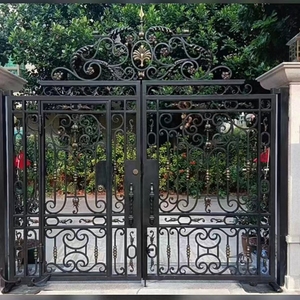 Puertas de Entrada de Hierro y Vidrio Antirrobo, Diseño Clásico Personalizado, <span class=keywords><strong>Precio</strong></span> de Fábrica, para Apartamentos y Hoteles - Product Image 4