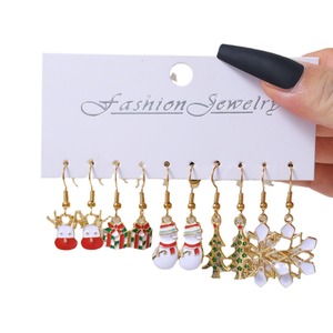 Fashion Jewelry Christmas Drop <b>Earrings</b> Set Santa Claus Snowflake Reindeer Tree Holiday <b>Earrings</b> Women Gift <b>Box</b> Included - Product Image 5