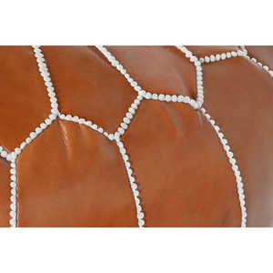 Cojín de Piso de Cuero 50X50X40 Color Camel - Product Image 4