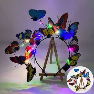New LED Neon <b>Light</b> <b>Rabbit</b> Ear Headband High-Brightness Creative Flashing Performance Props Custom Logo Butterfly <b>Light</b>-Up - Product Image 1