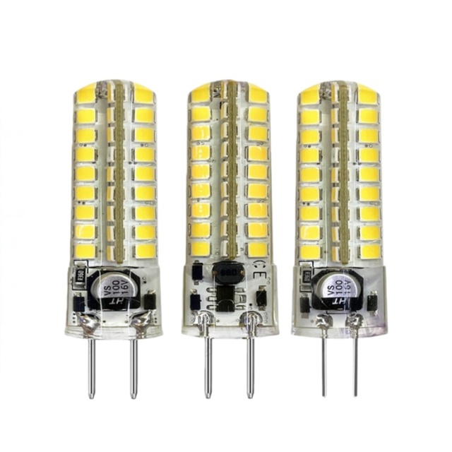 LED Dimmable G4 GY6.35 4W 400LM Silicone Corn Lamp Bulb Light High-brightness Crystal Chandelier Pin Lighting AC DC12V SMD2835