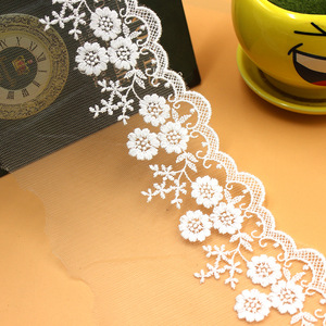 100% Polyester Chất Lượng Cao Thêu Ren Trim Với Hoa Trang Trí Kim Loại Hạt Ren Trims May Hàng May Mặc Cổ Phiếu Sẵn Sàng - Product Image 6