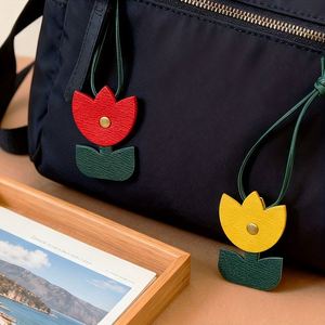 Tulip <b>Bag</b> <b>Charm</b> Forest-Style Accessory Floral Keychain Car Hanging Ornament Women Handbag <b>Charm</b> Tulip Flower Pendant - Product Image 2