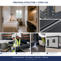 Suite d'hôtel modulaire en conteneur préfabriqué avec façade vitrée large et terrasse d'entrée en bois pour hébergement en station balnéaire