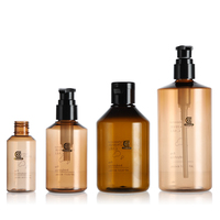 Nouvelles bouteilles en plastique PET ambré de 60/170/350/450 ml avec bouchon à clapet/pompe à lotion pour l'emballage de lotion corporelle