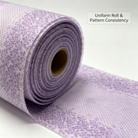 Rouleau de tissu non tissé en PP gaufré à motif floral imprimé sur mesure pour le textile de maison
