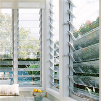 Fenêtre à persiennes en verre électriques intelligentes pour maison connectée avec ventilation automatique et capteur de pluie