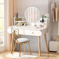 Chaise de luxe pour chambre à coucher moderne Coiffeuse de maquillage avec miroir led et tiroir lumineux Coiffeuse pour chambre à coucher