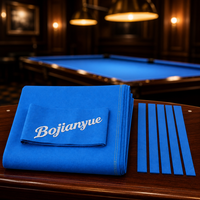 Kit de rechapage de table de billard, tissu de billard bleu roi avec 6 bandes de rebordage pour salle de jeux à domicile