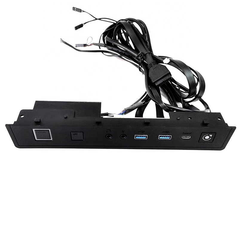 PC <strong>Case</strong> <strong>Front</strong> <strong>Panel</strong> Dual <strong>USB</strong> <strong>3.0</strong> Port+Type C+Power Switch+Reset Switch+LED+Audio I/O Mount Board with Plastic <strong>Case</strong> Bracket