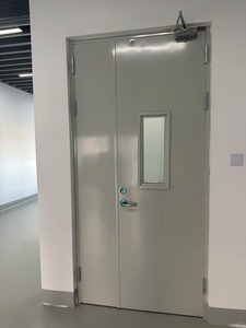 Porte coupe-feu certifiée en acier <span class=keywords><strong>double</strong></span> avec panneau de vision, résistance au feu 1-3 heures, porte de sortie d'urgence ignifuge pour extérieur, chambre et école - Product Image 3